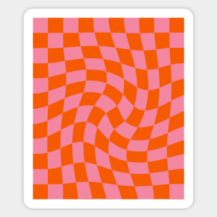 Twirl Checkerboard pink pattern Sticker